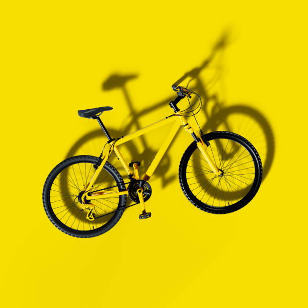 istock Yellow Mountain Bike on Yellow background 1340499883