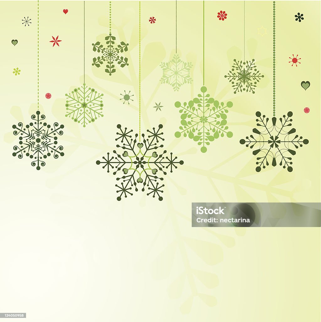 Ensemble de flocons de neige de suspension - clipart vectoriel de Abstrait libre de droits