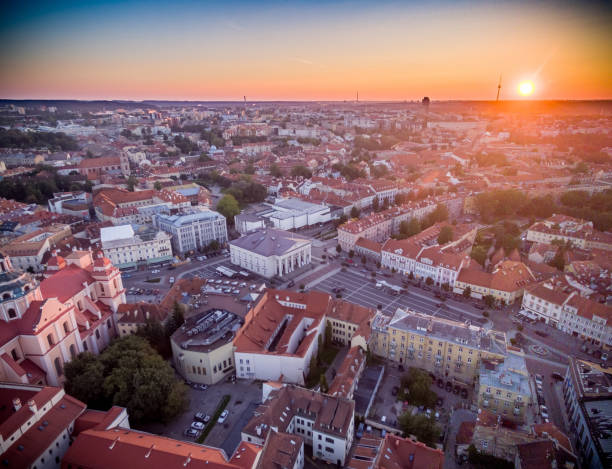 istock Vilnius Old Town and City Hall with Sunset Light in Background. Lithuania. 1340510758