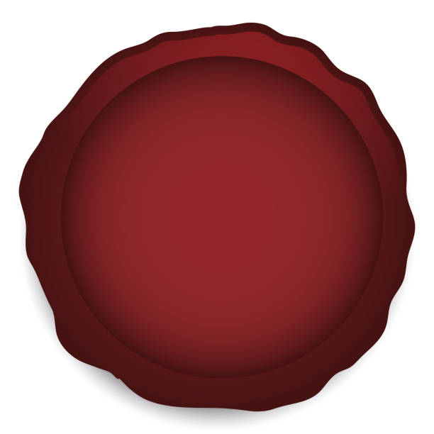 isolierter roter wachsstempel über weißem hintergrund - seal stamper rubber stamp wax nobility stock-grafiken, -clipart, -cartoons und -symbole