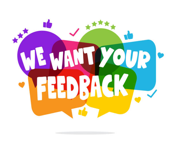 illustrazioni stock, clip art, cartoni animati e icone di tendenza di vogliamo il tuo feedback. concetto di feedback. illustrazione vettoriale - desire