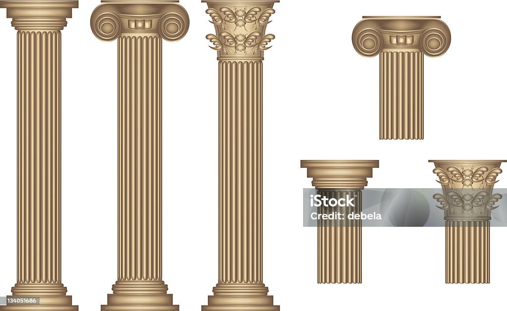 Golden colunas - Royalty-free Coluna arquitetónica arte vetorial