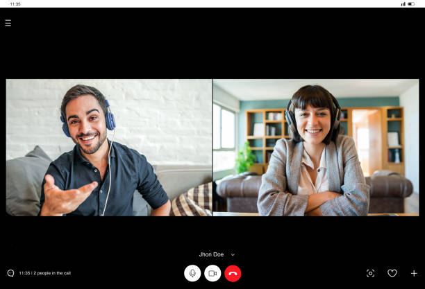 istock Business people on a video call while working remotly from home. 1340518411