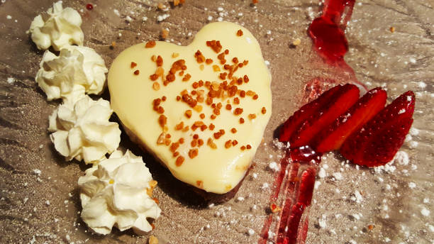 istock Cheesecake with strawberries and cream lovers day 1340527522