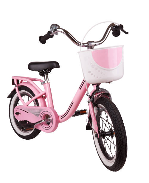istock Pink kids bike isolated 1340532065