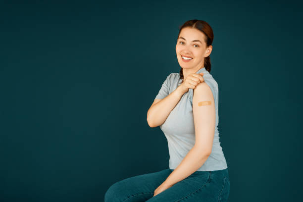istock Young woman after vaccination 1340532255