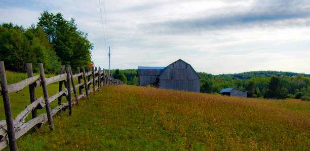 istock Countryside landscape with farm 1340534302