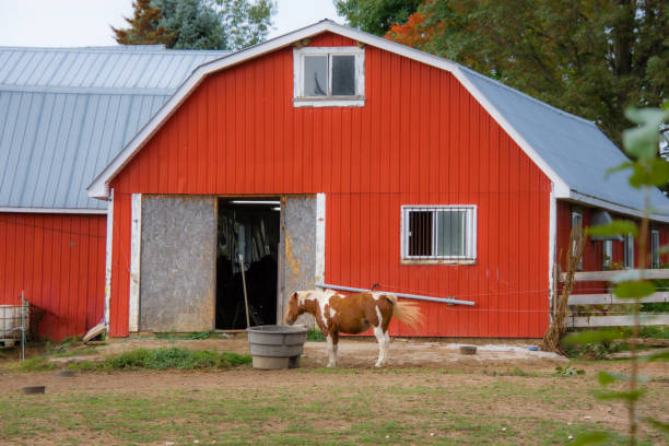 istock Countryside landscape with farm 1340534304