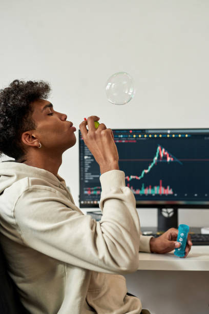 istock Ethnic man trader earn passive on stock market 1340535643