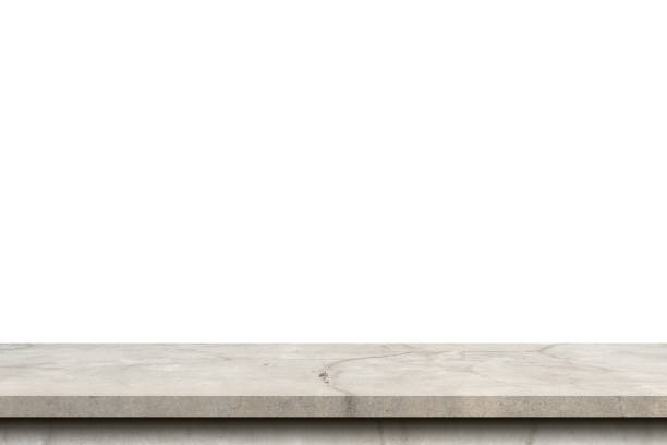 istock Empty cement table on isolated white background with copy space and display montage for product. 1340535703