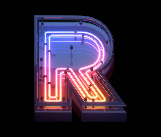 Neon Game font. Letter R.
