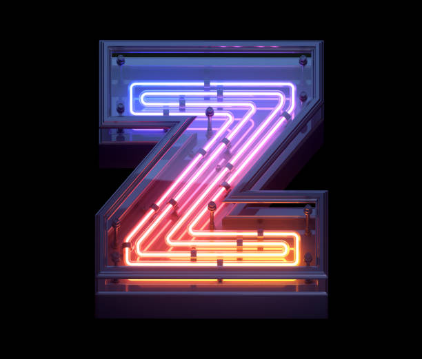 istock Neon Game font. Letter Z. 1340537423
