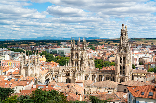 The Cathedral of Saint Mary of Burgos, Spain in the center of the city.