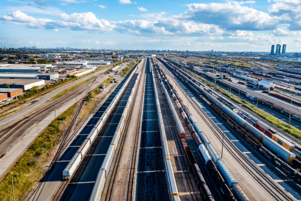 istock Aerial View of Rail Classification Yard, The MacMillan Yard, Maple, Vaughan, Canada 1340538306