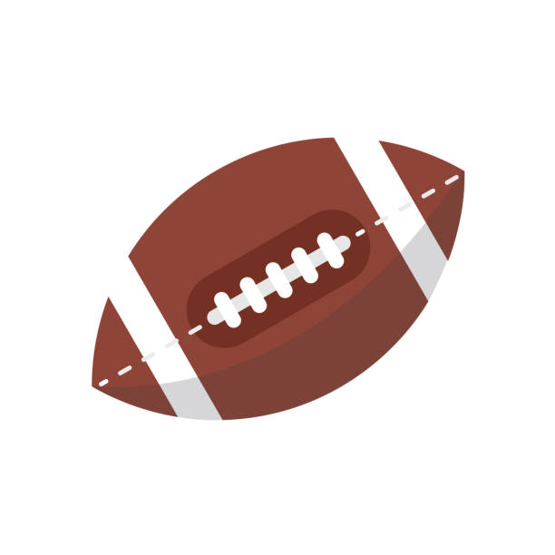 ilustraciones, imágenes clip art, dibujos animados e iconos de stock de pelota de rugby aislada sobre fondo blanco. - american football playing touchdown team sport