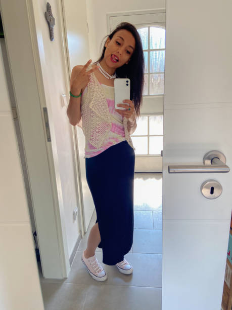 Woman in summer takink a selfie