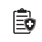 istock Medical insurance icon on white background. Vector illustration 1340541178