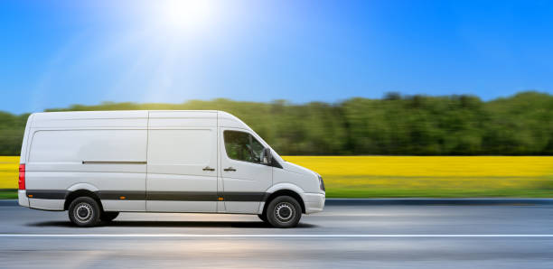 istock White van moving on the road in countryside 1340543371
