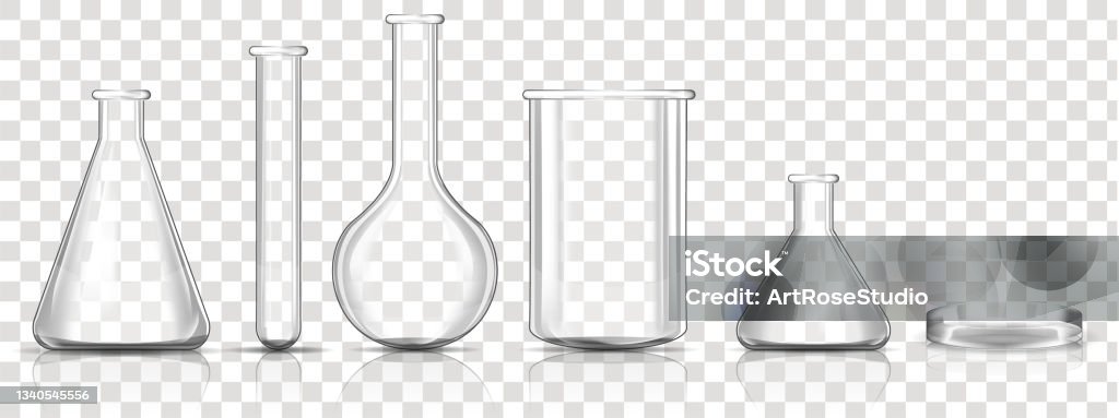 Lab Tools Transparent Set Of Transparent Laboratory Glassware Equipment Realistic Vector ...