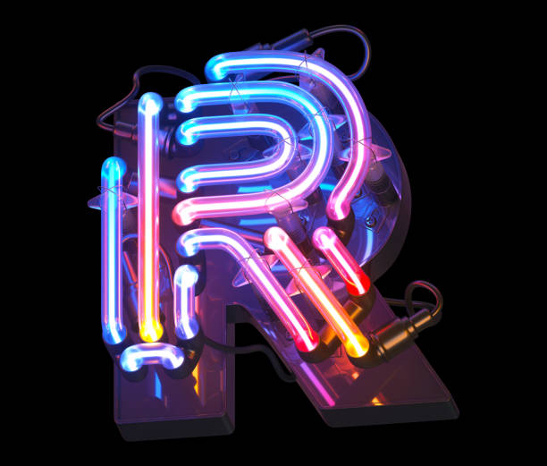 istock Ultra neon colorful font. 1340548421