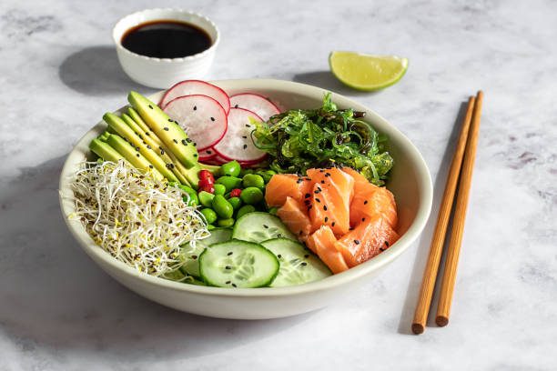 istock Keto diet poke bowl. 1340548587