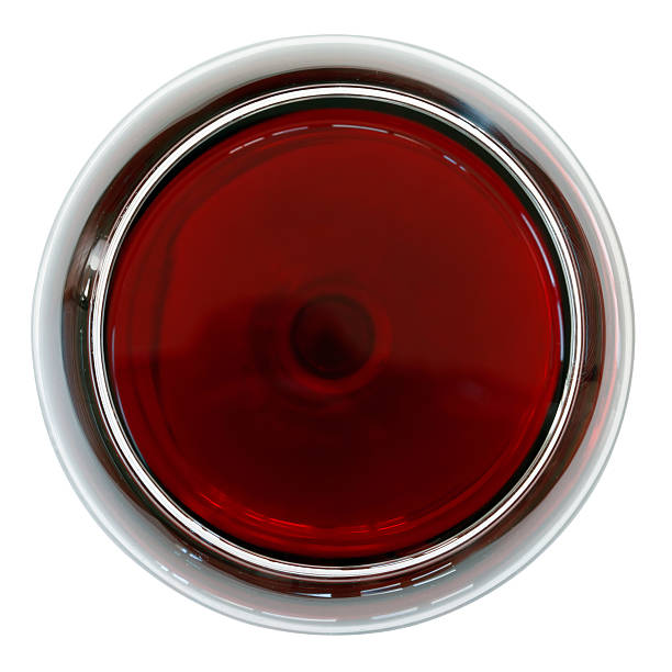 red wine glass of red wine, view from top directly above stock pictures, royalty-free photos & images