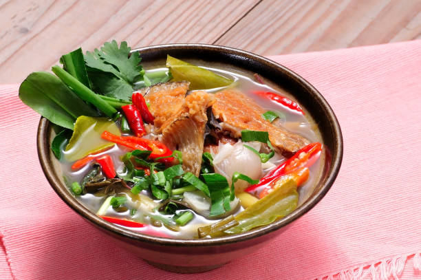 istock Sour and spicy Fried Sun-dried Fish soup, 1340557455