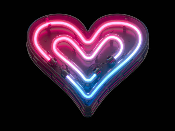 istock Ultraviolet neon font. Heart symbol. 1340557588