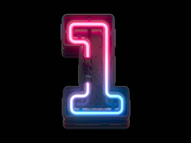 istock Ultraviolet neon font. Number 1. 1340557698