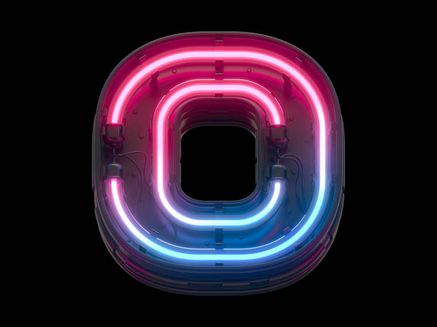 istock Ultraviolet neon font. Letter O. 1340557969