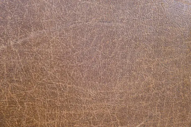Photo of Brown antique fake leather texture background, backdrop