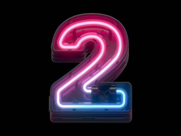 istock Ultraviolet neon font. Number 2. 1340558041