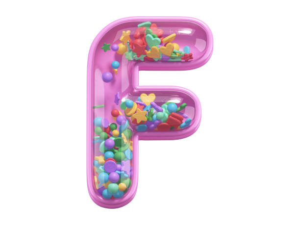 istock Pink toy font. Letter F. 1340558756