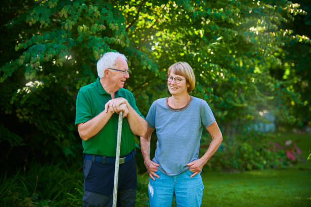 istock Retired couple in their garden 1340559582