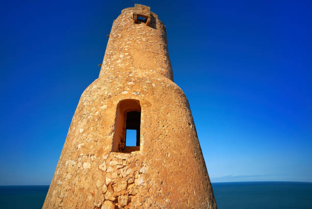 Torre del Gerro tower in Denia and Mediterranean sea of spain