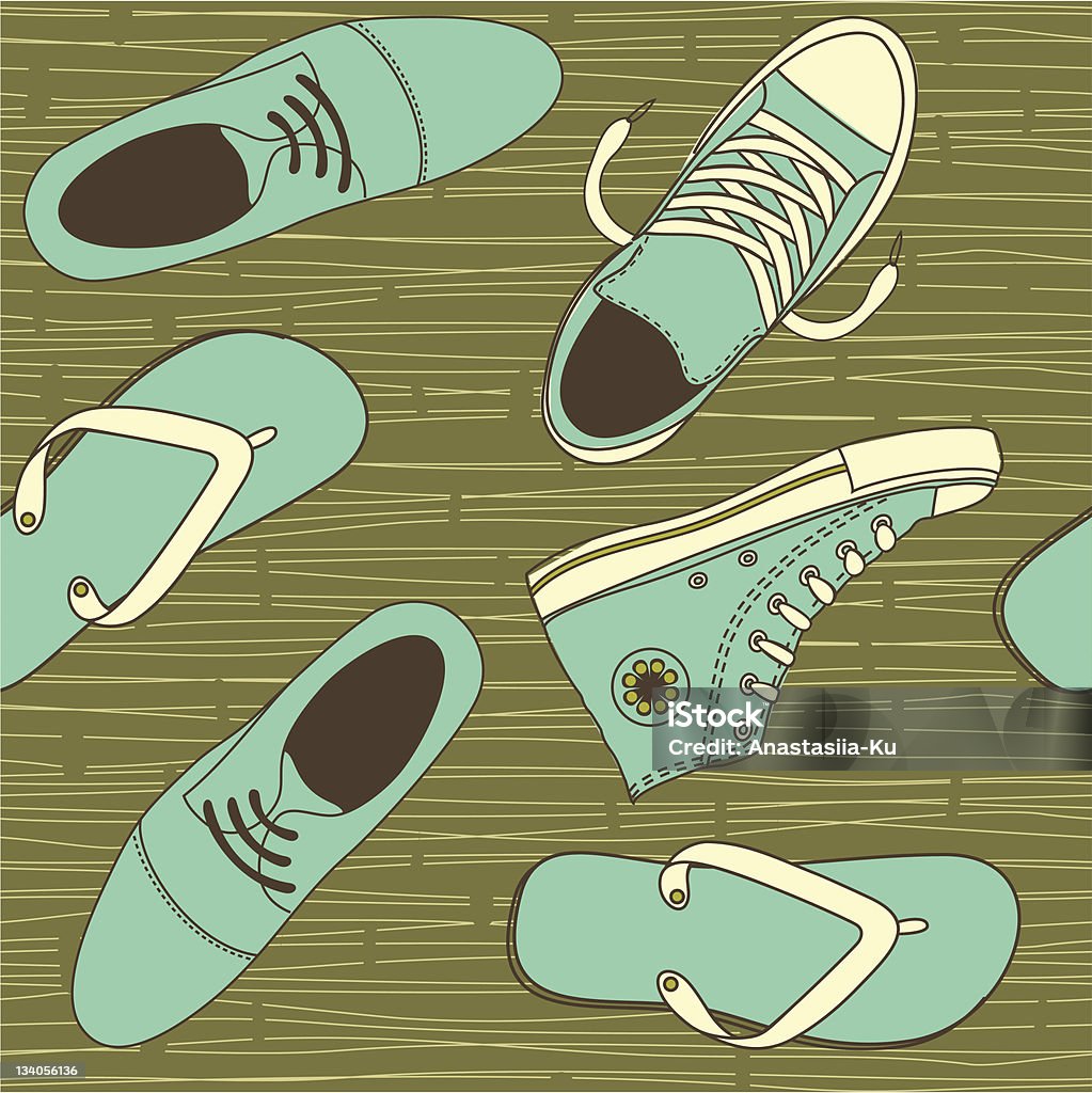 Chaussures motif sans couture. - clipart vectoriel de Bleu libre de droits