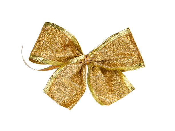 istock Golden decorated gift bow isolated on the white background 1340562647