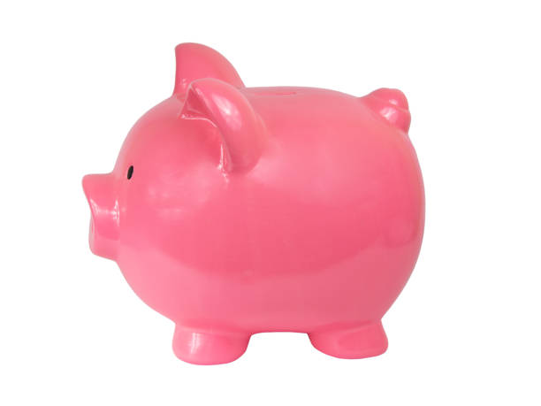 istock Pink piggy bank isolated on the white background 1340565408