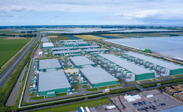 foto drone del data center Microsoft - foto stock