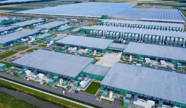 foto drone del data center Microsoft - foto stock