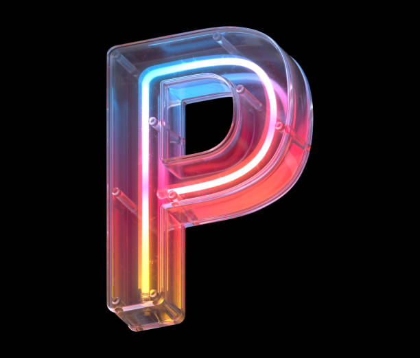 istock Neon in a glass case font. Letter O. 1340568506