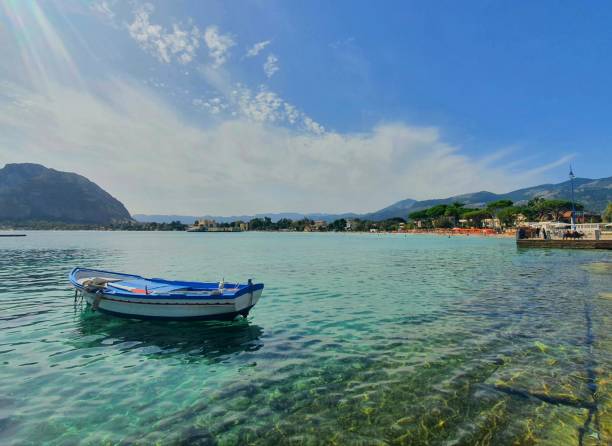 istock Fishing boat in Mondello 1340568734