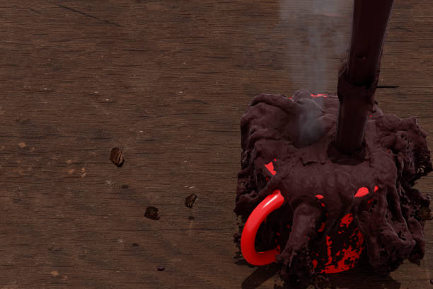 istock coffee with liquid splash that spills onto a rustic wooden table while steam and smoke come out of the hot drink in Mexico City 1340569567