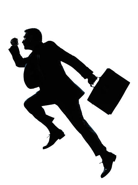 istock one business man jumping running silhouette 134057007