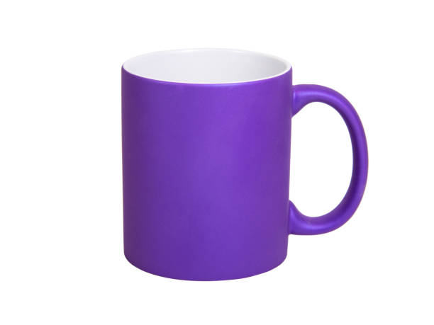 istock Violet matt cup ceramic isolated on the white background 1340571462