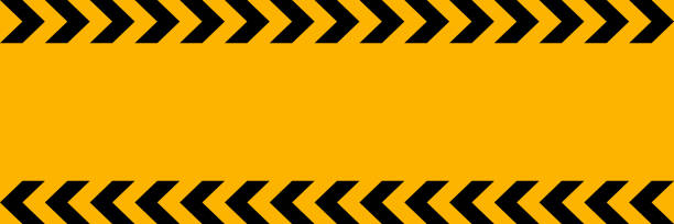 poziome czarno-żółte tło znaku zakazu wjazdu z pustym miejscem - entrance sign stock illustrations