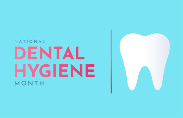 stockillustraties, clipart, cartoons en iconen met national dental hygiene month. vector - tandartsapparatuur illustraties