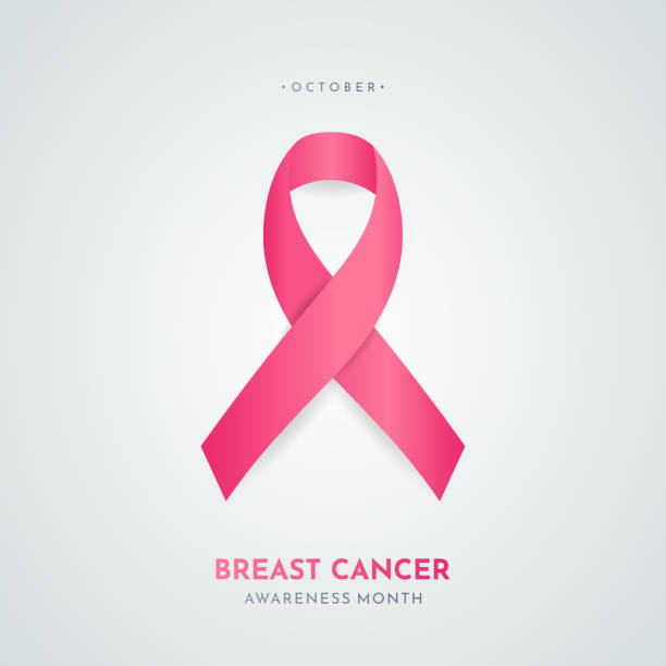 유방암 인식 월 포스터. 벡터 - breast cancer awareness ribbon stock illustrations