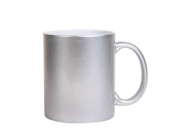 istock Silver matt cup ceramic isolated on the white background 1340574087