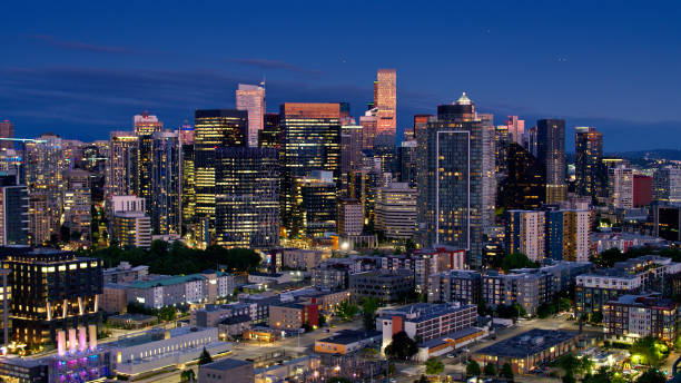 istock Seattle Office Towers at Twilight - Aerial 1340575748